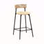 Tabourets de bar tissés à la main avec dossier, ensemble de 2 tabourets ronds en corde de papier avec repose-pieds pour îlot de cuisine et salle à manger