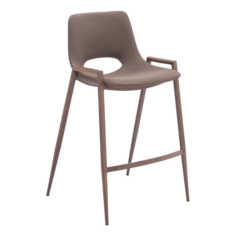 Tabouret de bar et de comptoir Desi Halchak, Noyer, Brun / Noyer, Tabouret de comptoir (siège d'une hauteur de 25,6