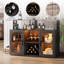 Bar avec prises de courant, lumières à DEL et porte-verre, armoire de rangement-975860474