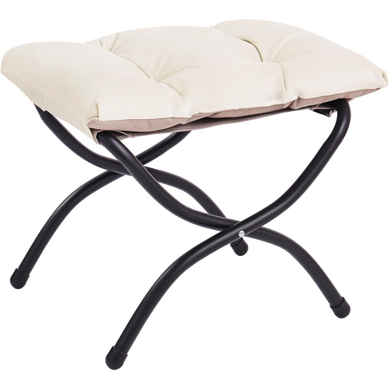 Repose-pieds pliable en métal avec repose-pieds en X et repose-pieds en coton épais