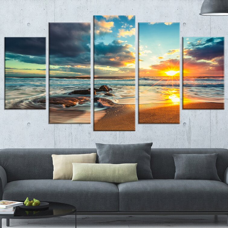Beautiful Cloudscape Over the Sea 5 Piece Photographic Print on Wrapped Canvas Set