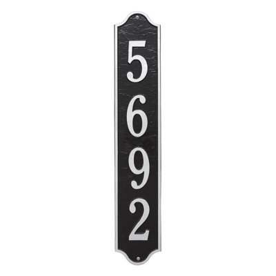 Admiral Personalized Vertical Estate 4-Line Wall Address Plaque