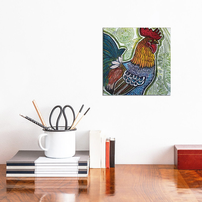 Garden Rooster 1 Piece Wrapped Canvas Wall Art, 30.48 cm H x 30.48 cm W