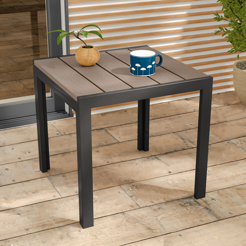 Square Patio Coffee Table with HIPS Table Top, Brown