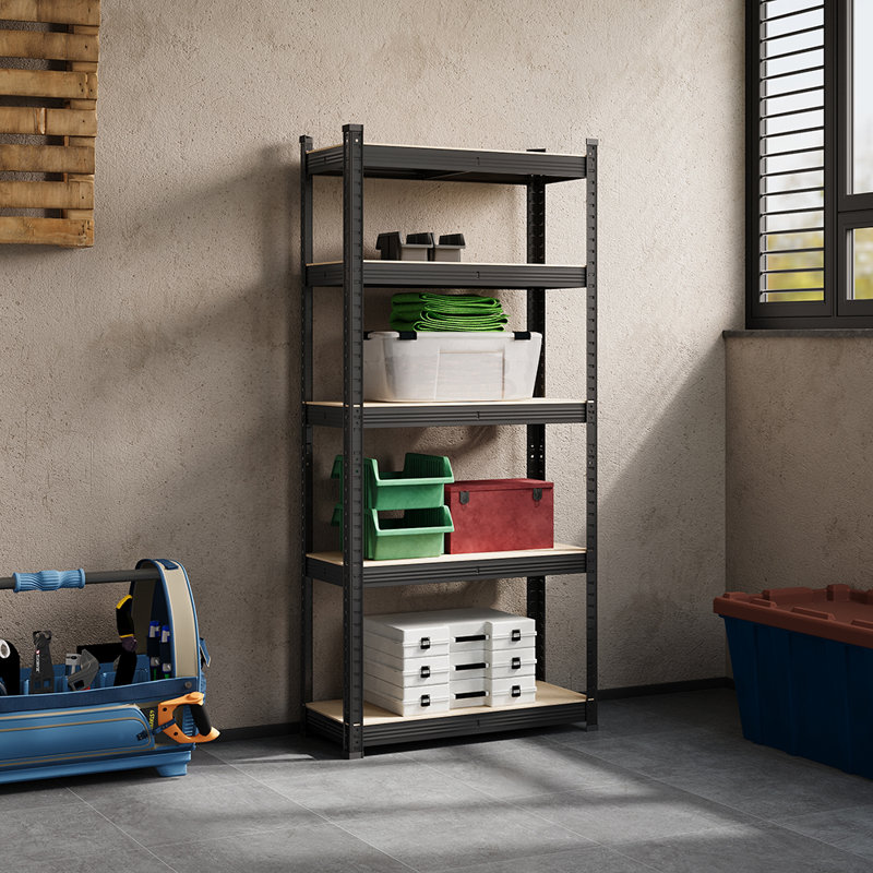 70cm W Metal Storage Rack, Black