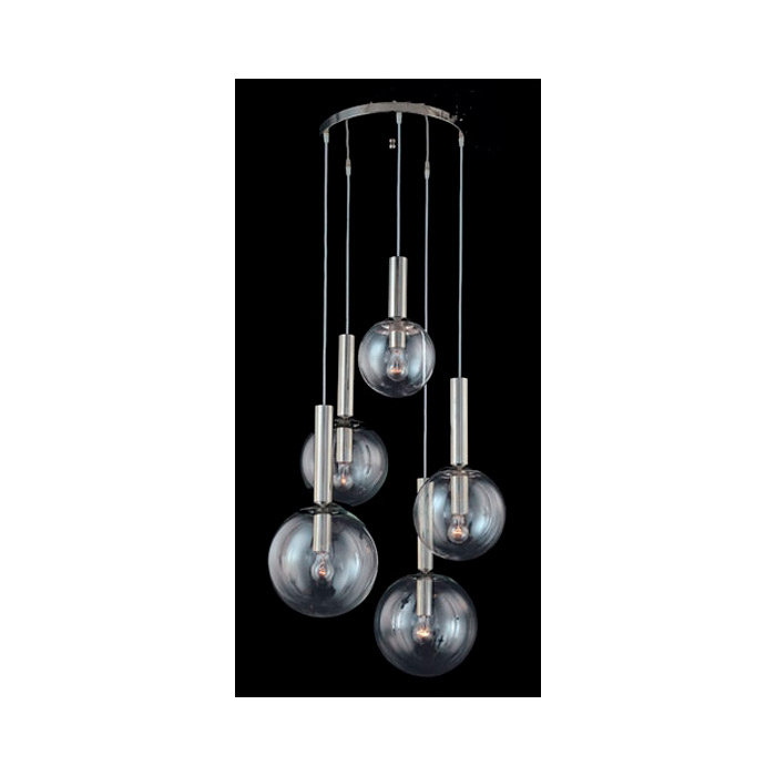 Bubbles 5 - Light Pendant, Polished Nickel, 22" H x 21" W x 21" D