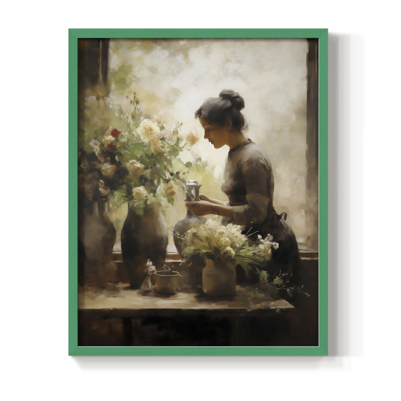 Reproduction encadrée WOMEN Series CDXII - bois massif, H 30 po x l 24 po, Vert
