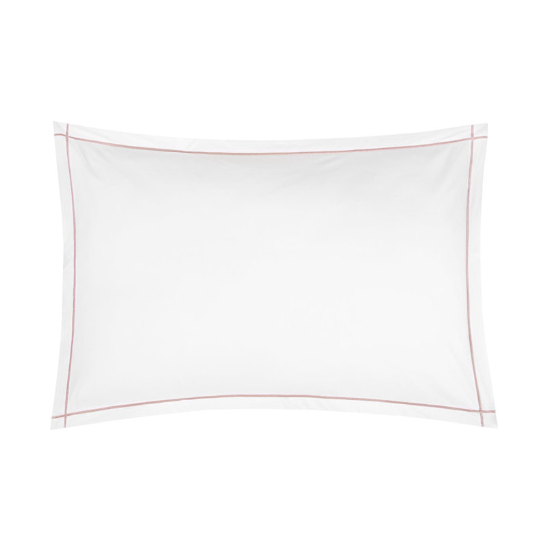 Classic Hotel 100% Cotton Shams, white/ blush, King