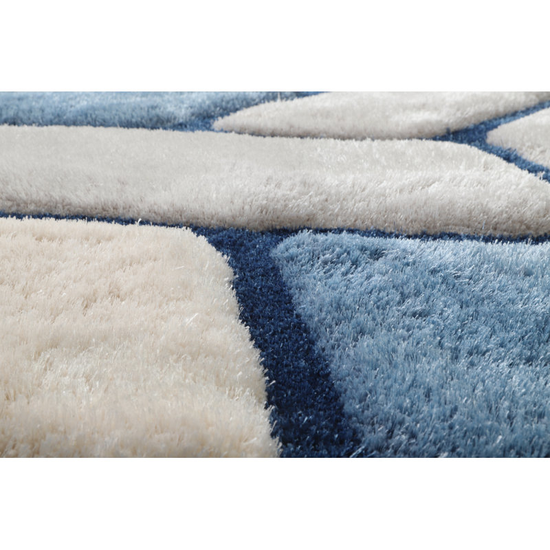 Tapis bleu / gris Gretchen, Rond 7 pi