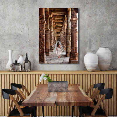 At The Temple, India by Marc Moreau - Wrapped Canvas Print