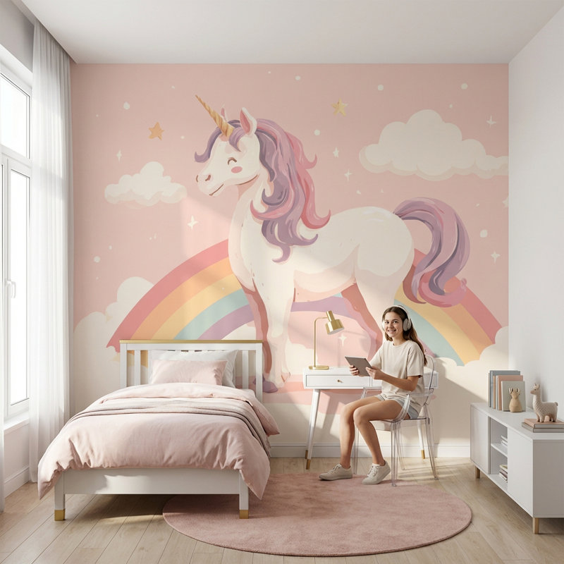 Papier peint licorne amovible, 120 po x 96 po, Peel and Stick
