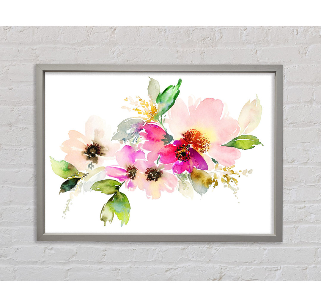 Das Aquarell Blumenmalerei - Einzelner Bilderrahmen Kunstdrucke auf Leinwand