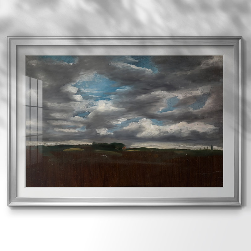 Cloud Study-John Constable-reproduction encadrée avec passe-partout et verre-c. 1821-1822, Argent, 30 x 5 x 42,5