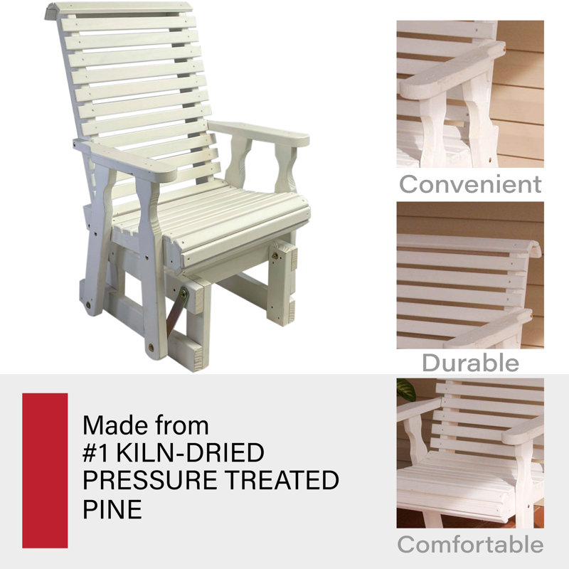 Fauteuil oscillant traité Amish Casual 600 lb, Teinture blanche demi-solide