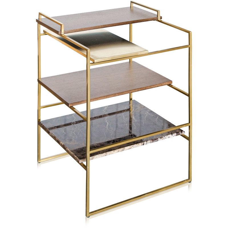 Architect End Table, Brushed Gold