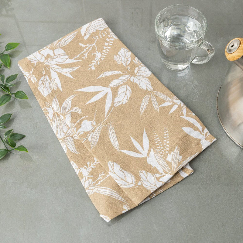 Ensemble de 2 serviettes à thé Bloomington, Taupe