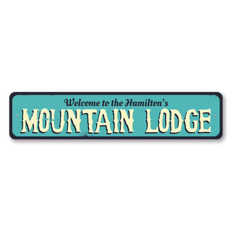 Plaque en aluminium Mountain Lodge, H 4 po x l 18 po x P 0,04 po