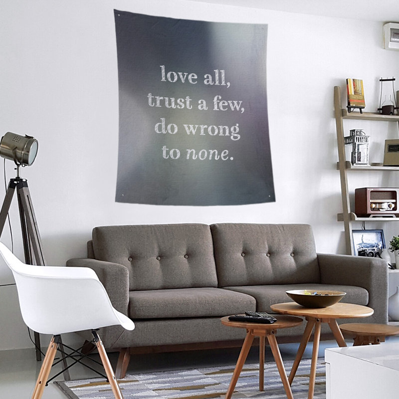 Polyester Tapestry, 104" H x 88" W, Black/White