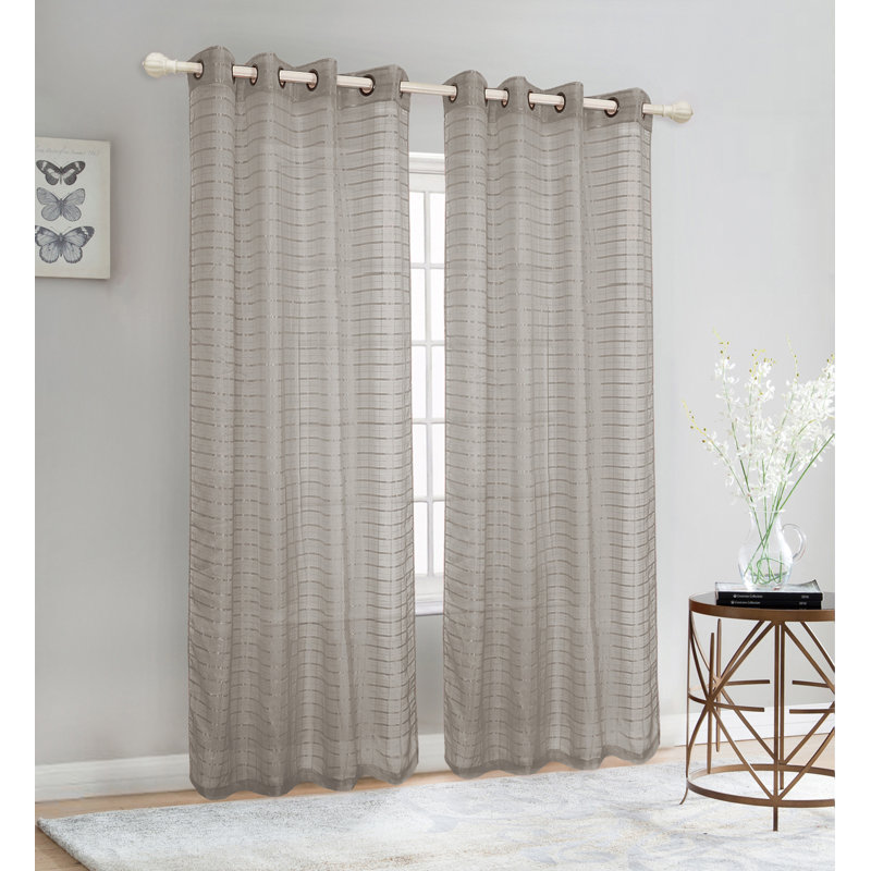 Aaiyana Sheer Curtain Single Panel, Silver