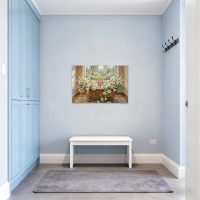 Scène de jardin avec plantes et fleurs