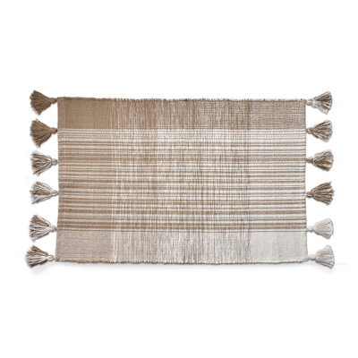 Tassel Plaid Rug Linen