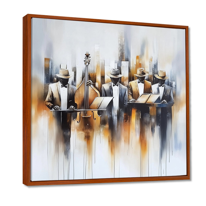 «Abstract Jazz Musisans In The Studio I - Music Jazz», reproduction sur toile, H 30 po x l 30 po, Brown