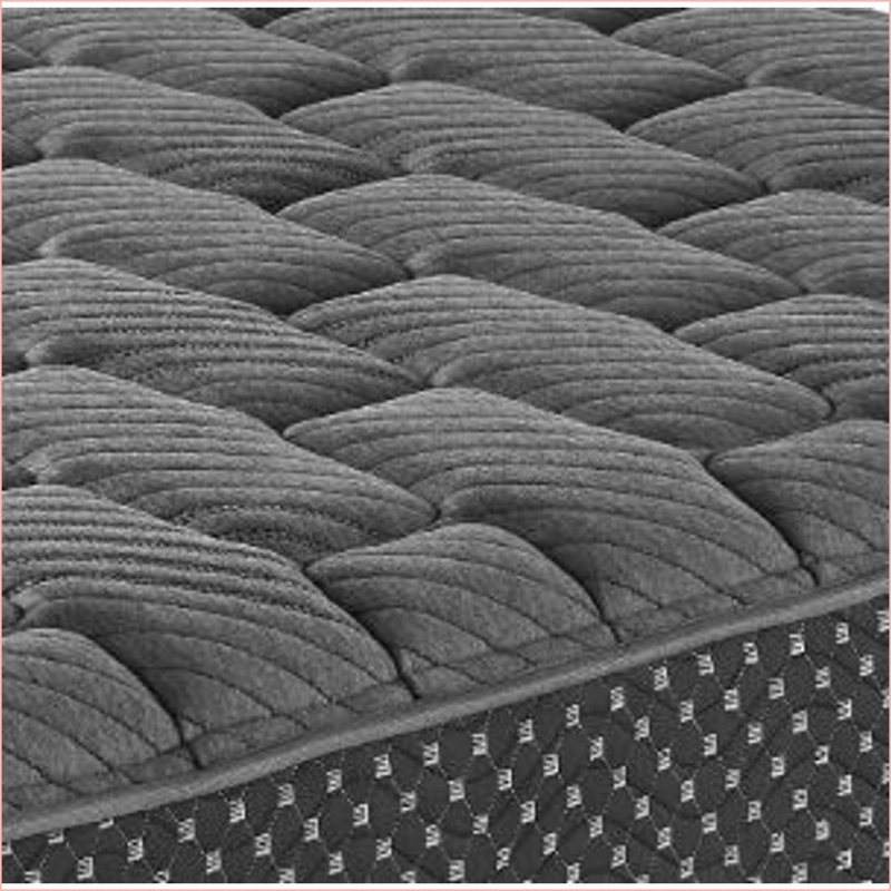 Matelas, très grand matelas hybride matelassé de 13 po avec tissu anti-mèche | Mousse + ressort | Gris anthracite
