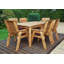 Faulkner 6 - Person Wood Patio Dining Set with Rectangular Table , Cushions Included-653059281
