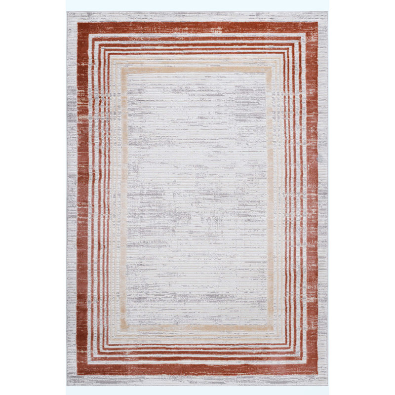 Tapis de paillasson en fibres synthétiques résistant aux taches et sans perte de poils - brun, ivoire, compact 2 pi x 3 pi