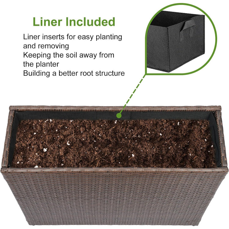 Rattan Pot Planter, Brown