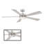 Wynd 5 - Blade Outdoor /Indoor Smart Ceiling Fan with Remote Control and LED Light Kit Included, Works With Alexa and iOS or Android App-32650297-79136629
