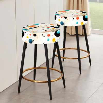 Ensemble de 2 tabourets de bar rétro Futurism Polka Dots
