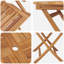 Foldable Table and Chair Set Natural Solid Teak Wood