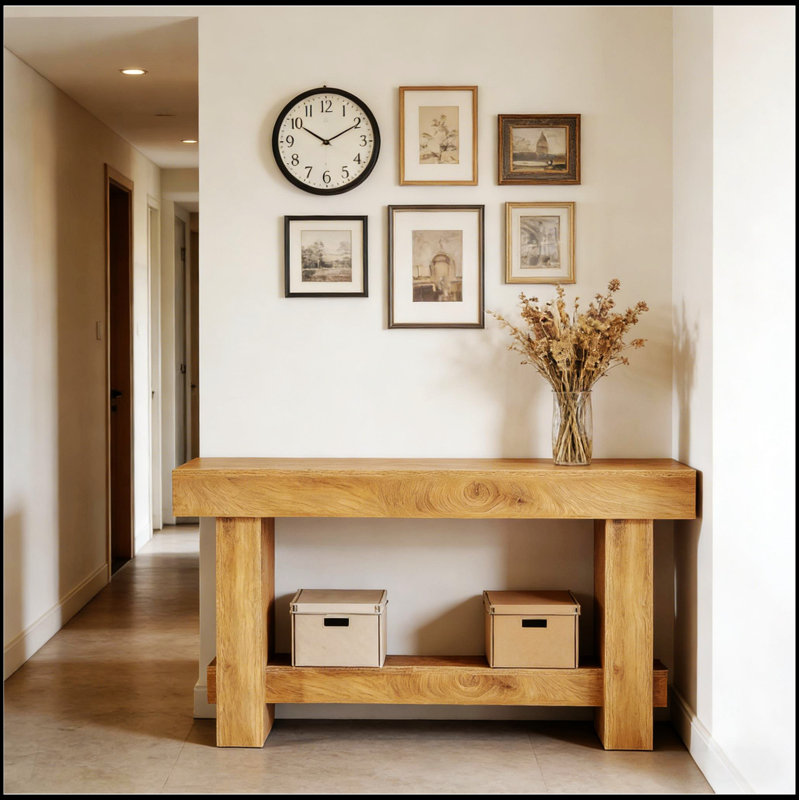 Table de couloir de style moderne, table de canapé, table de couloir, console avec surface spacieuse pour la présentation et le rangement