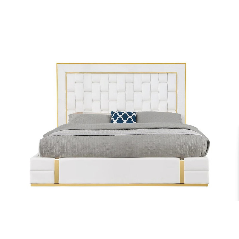 Grand lit plateforme Bella, Grand, Blanc