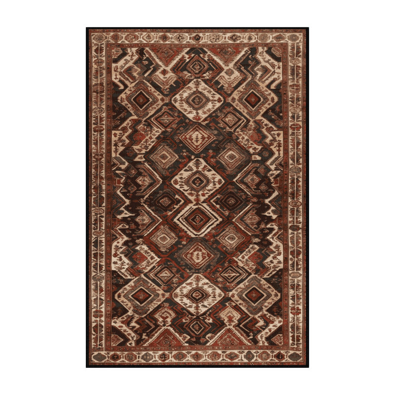 Tapis brun lavable à la machine, Rectangulaire 8 pi x 12 pi