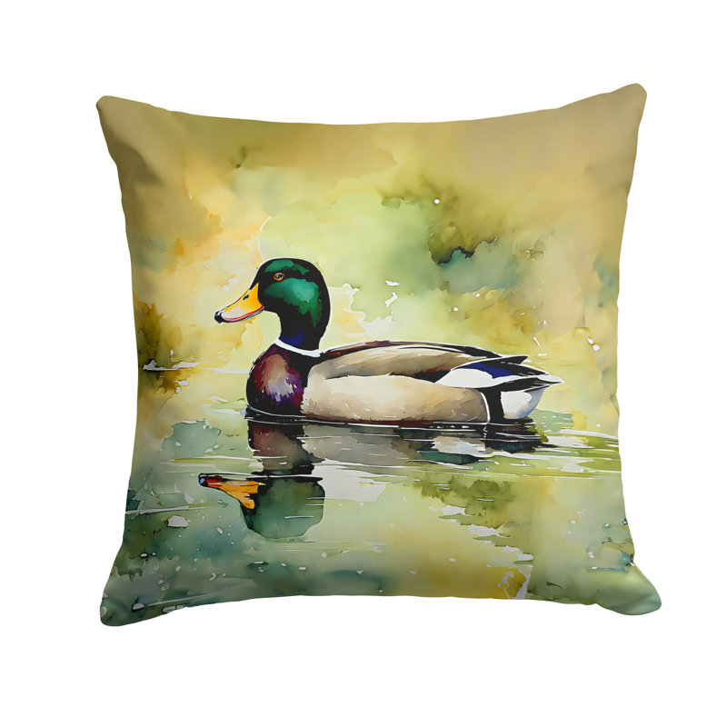 Mallard Throw Pillow, 18"H x 18"W