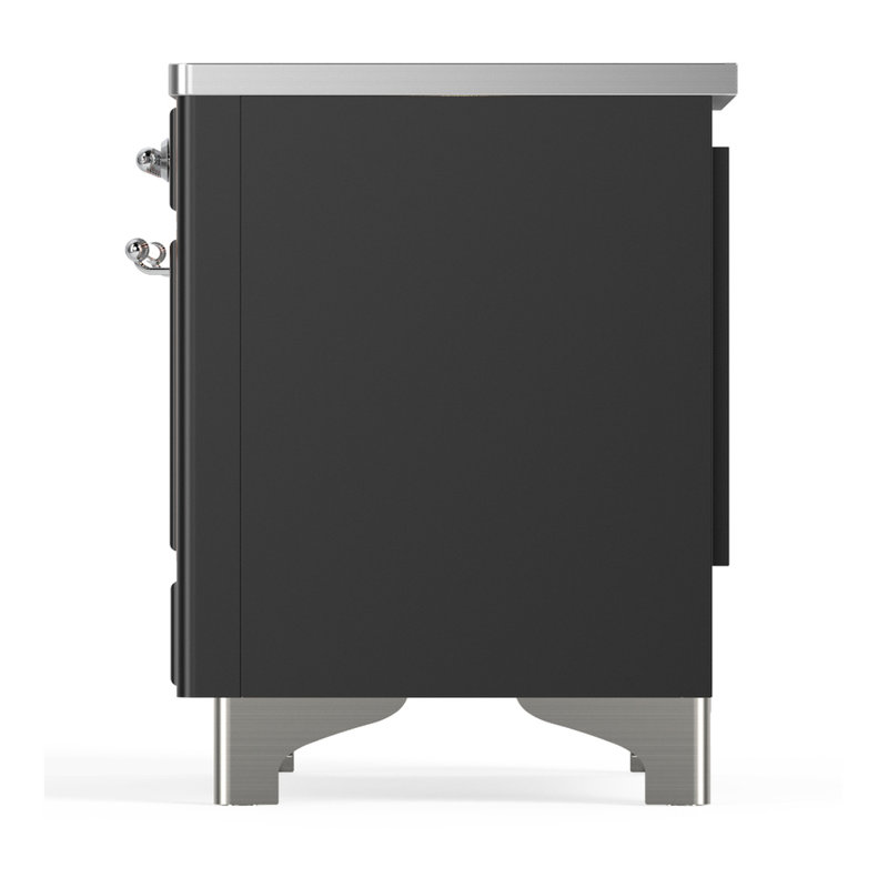 Majestic III Series 36 Inch Induction Range with 6 Induction Elements in Matte Graphite (Chrome Trim), Matte Graphite, Chrome