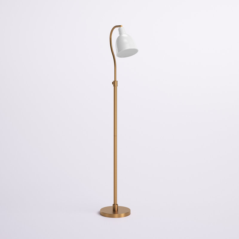 Lampe sur pied 68 "Vincent Vincent, Laiton / blanc mat