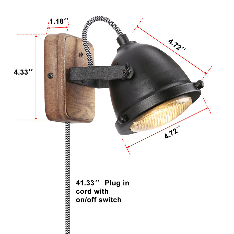 Lykke Glass LED Plug-in Armed Sconce
