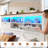 Wood Storage Bed Frame with Bookcase Headboard Farmhouse Heavy Duty Metal Platform Bed with Under-bed Drawers & Side Light Strip and Charging Station No Boxing Need-1909023939-1909023936