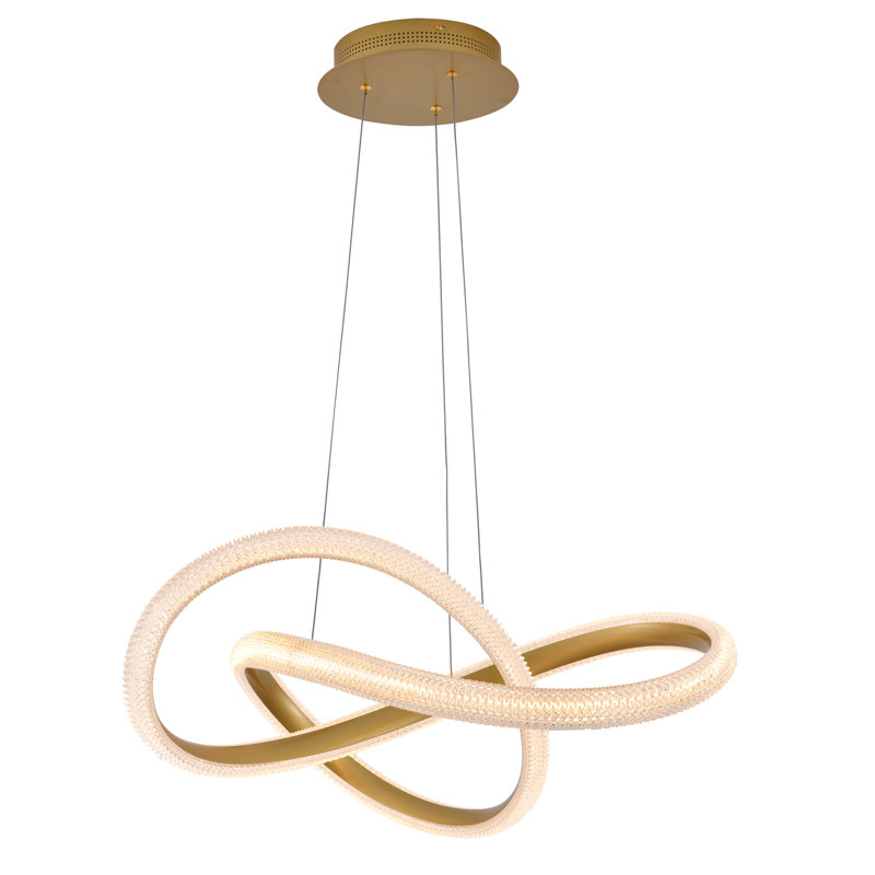 Modern 4 Light LED Gold Chandelier