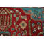 Tapis traditionnel fait à la main en laine rouge 5 x 6