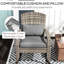 Chaise d'extérieur avec dossier haut, coussin et coussin, gris pour jardin, patio, véranda, coussin de balançoire de balcon, balcon