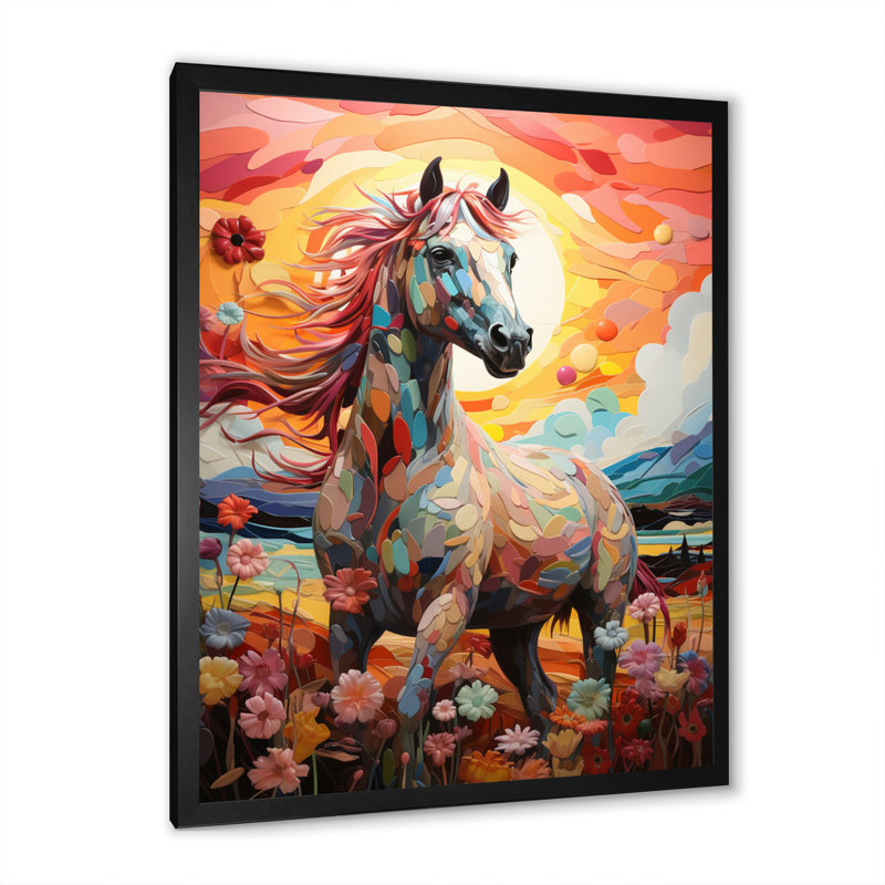 Carrousel de l'enfance I, reproduction sur toile Yorman, Cadre photo noir, H 20 po x l 12 po x P 1 po