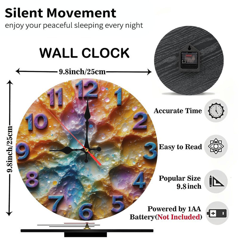 Horloge à chiffres avec texture irisée