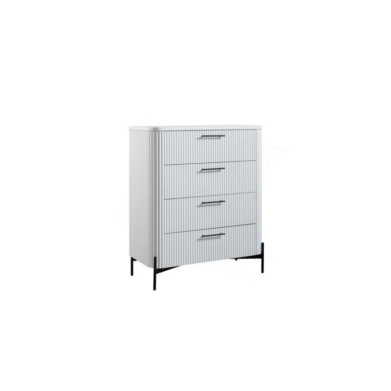Commode 4 tiroirs Modern, Blanc