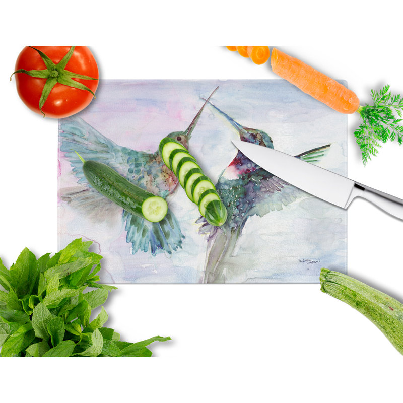 Caroline's Treasures Tempered Glass Hummingbird Combat Cutting Board