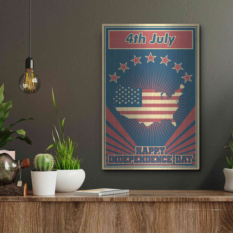 «Independence Day USA», art mural en métal, H 16 po x l 12 po