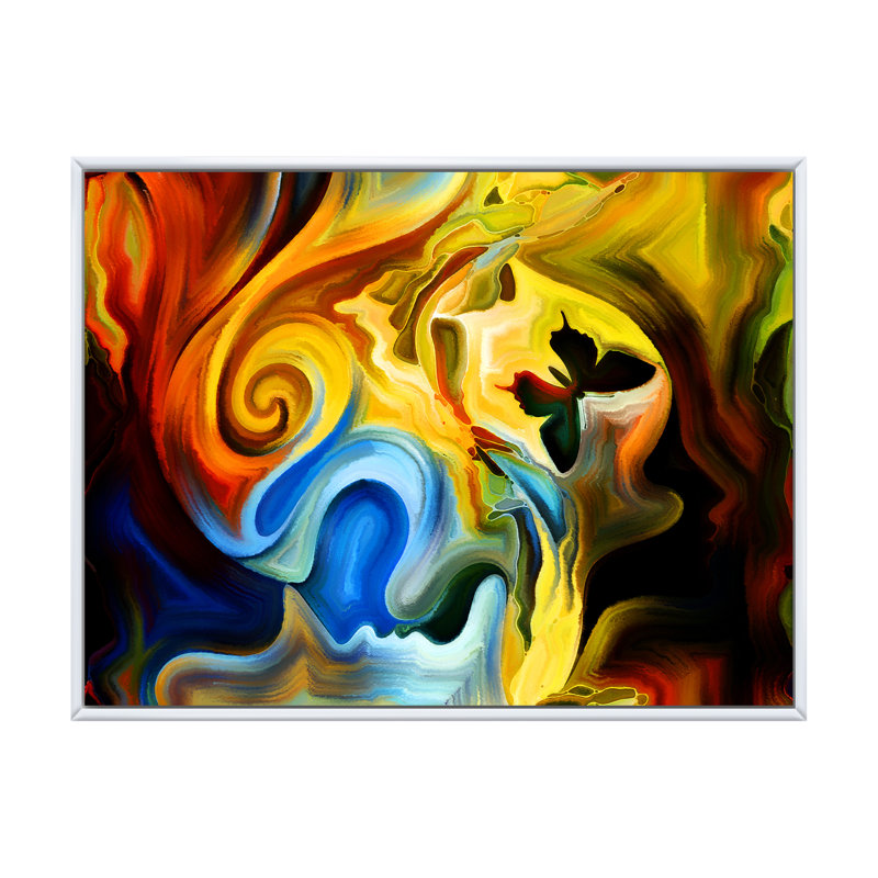 Voyage to Inner - Reproduction sur toile avec cadre flottant, H 12 po x l 20 po x P 1 po, Cadre blanc